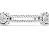 White gold Round Bezel Set Diamond Rope Chain Bracelet_1