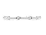 White gold Round Bezel Set Diamond Rope Chain Bracelet_10