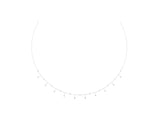 White gold Round Bezel Set Diamond Station Necklace with Cable Chain_2