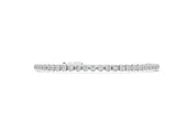 White gold Round Bezel-Set Diamond Tennis Bracelet with Adjustable Box Chain_8