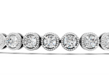 White gold Round Bezel-Set Diamond Tennis Bracelet with Adjustable Box Chain_9