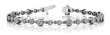 White gold Round Bezel-Set Diamond Tennis Bracelet with Box Clasp