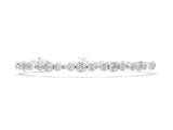 White gold Round Bezel-Set Diamond Tennis Bracelet with Milgrain Detailing