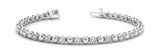 White gold Round Bezel-Set Diamond Tennis Bracelet with Milgrain Prong Setting