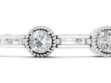 White gold Round Bezel-Set Diamond Tennis Bracelet with Open Link Band_11