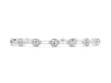 White gold Round Bezel-Set Diamond Tennis Bracelet with Open Link Band_8