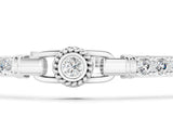 White gold Round Bezel-Set Diamond Tennis Bracelet with Pave Band_1