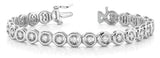 White gold Round Bezel Set Diamond Tennis Bracelet with Prong Setting