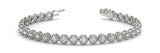 White gold Round Bezel-Set Diamond Tennis Bracelet with Rope Band