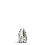 White gold Round Bezel Solitaire Pendant with V-Prong Setting 1