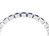 White gold Round Blue Sapphire Bezel Set Eternity Band_10