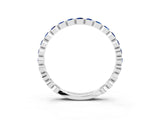 White gold Round Blue Sapphire Bezel Set Eternity Band_9