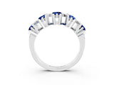 White gold Round Blue Sapphire Channel Set Band with X-Prong Detail_9