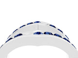 White gold Round Blue Sapphire Channel-Set Chevron Band_10