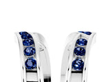 White gold Round Blue Sapphire Channel-Set Chevron Band_11