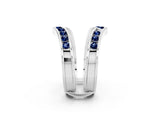 White gold Round Blue Sapphire Channel-Set Chevron Band_8