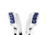 White gold Round Blue Sapphire Chevron Contour Band with Prong Setting_11