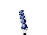 White gold Round Blue Sapphire Curved Wedding Band with Channel Setting_11