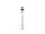 White gold Round Blue Sapphire Eternity Band with Twist Prong Setting_14