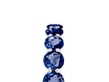 Platinum Round Blue Sapphire Eternity Band with U-Prong Setting