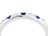 White gold Round Blue Sapphire Flush-Set Comfort Fit Band_10