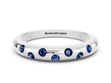 White gold Round Blue Sapphire Flush-Set Comfort Fit Band_6