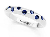 White gold Round Blue Sapphire Flush-Set Comfort Fit Band_7