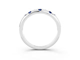 White gold Round Blue Sapphire Flush-Set Comfort Fit Band_9