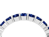 White gold Round Blue Sapphire Half-Eternity Prong-Set Band_10