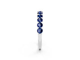 White gold Round Blue Sapphire Half-Eternity Prong-Set Band_8