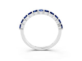 White gold Round Blue Sapphire Half-Eternity Prong-Set Band_9