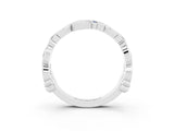 White gold Round Blue Sapphire Leaf Eternity Band with Bezel Setting_39