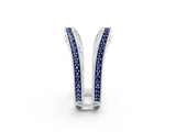 White gold Round Blue Sapphire Milgrain Eternity Band with Channel Setting_20