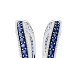 White gold Round Blue Sapphire Milgrain Eternity Band with Channel Setting_23