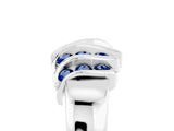 White gold Round Blue Sapphire Multi-Row Crossover Band_11