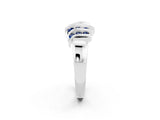 White gold Round Blue Sapphire Multi-Row Crossover Band_8