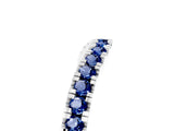 White gold Round Blue Sapphire Pavé Curved Band with Shared Prong Setting_11