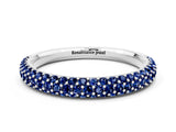 White gold Round Blue Sapphire Pavé Eternity Band with Shared Prong Setting_6