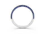 White gold Round Blue Sapphire Pavé Eternity Band with Shared Prong Setting_9