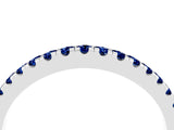 White gold Round Blue Sapphire Pavé Half Eternity Band with Shared Prong Setting_10