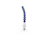 White gold Round Blue Sapphire Pavé Half Eternity Band with Shared Prong Setting_8