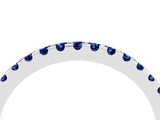 White gold Round Blue Sapphire Pavé Set Eternity Band with Micro Prong Setting_10