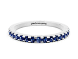 White gold Round Blue Sapphire Pavé Set Eternity Band with Micro Prong Setting_6