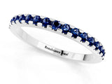 White gold Round Blue Sapphire Pavé Set Eternity Band with Micro Prong Setting_7
