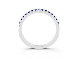 White gold Round Blue Sapphire Pavé Set Eternity Band with Micro Prong Setting_9