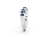 White gold Round Blue Sapphire Prong-Set Crossover Band_8