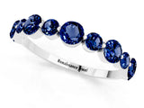 White gold Round Blue Sapphire Scalloped Prong Set Eternity Band_19