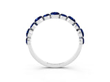 White gold Round Blue Sapphire Scalloped Prong Set Eternity Band_21