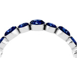White gold Round Blue Sapphire Scalloped Prong Set Eternity Band_22