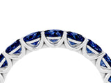 White gold Round Blue Sapphire Shared Prong Eternity Band_10